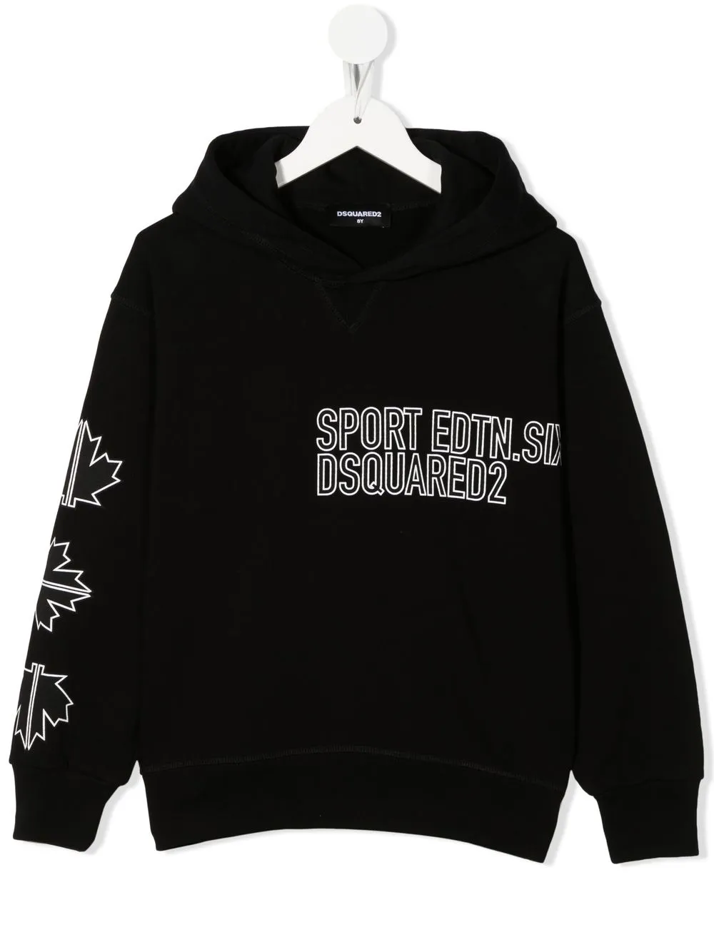 

Dsquared2 Kids logo-print detail fleece hoodie - Black