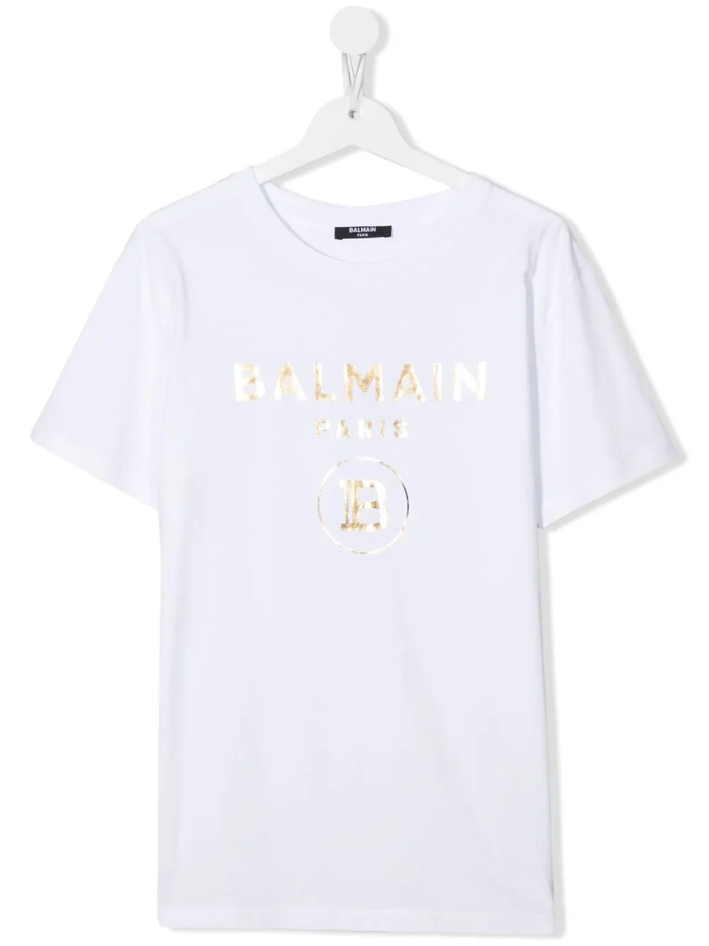 

Balmain Kids TEEN metallic logo-print T-shirt - White