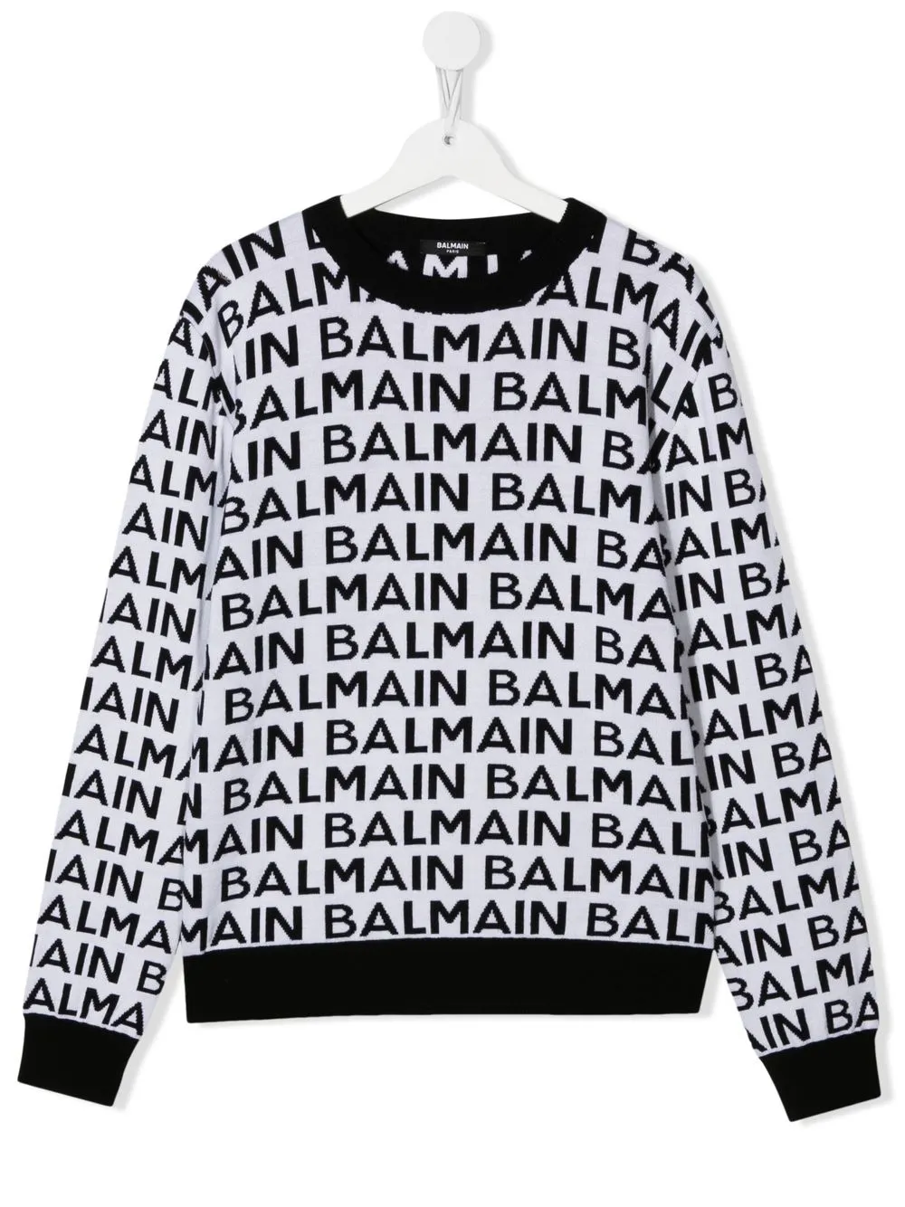 

Balmain Kids suéter tejido con logo en intarsia - Blanco