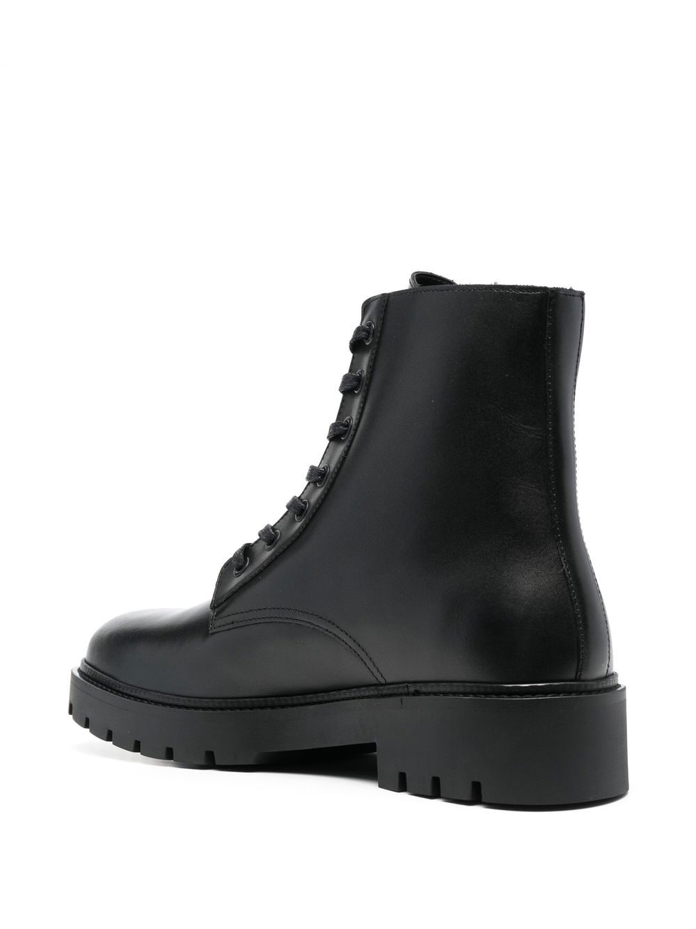Shop Calvin Klein Lace-up Leather Combat Boots In Black