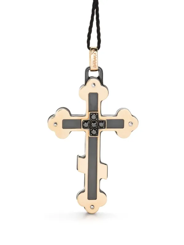 BARAKA black-diamond Cross Necklace 