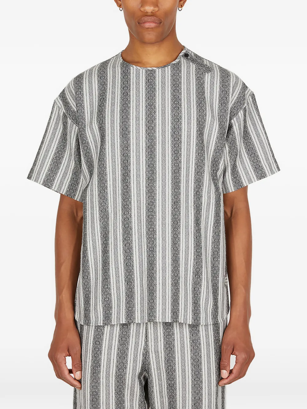 Snow Peak Camicia con dettaglio a righe - Bianco