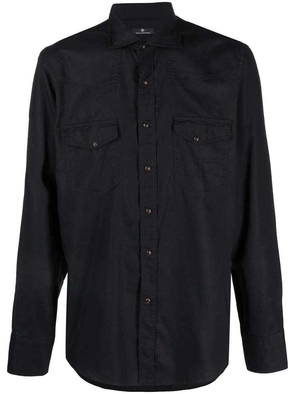 

Tagliatore Gregory patch-pocket shirt - Black