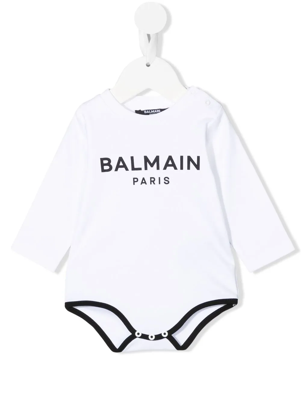 

Balmain Kids body con logo y manga larga - Blanco