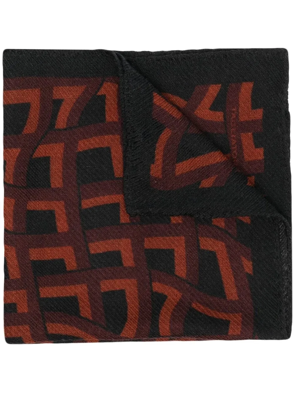 

Tagliatore jacquard patterned scarf - Black