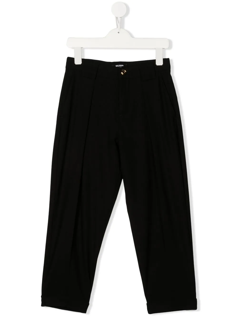 

Balmain Kids high-waisted virgin-wool trousers - Black