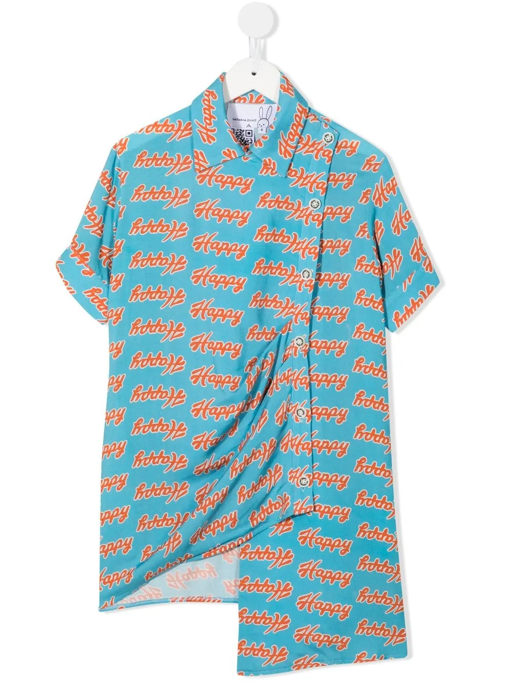 

Natasha Zinko Kids graphic-print shirt dress - Blue