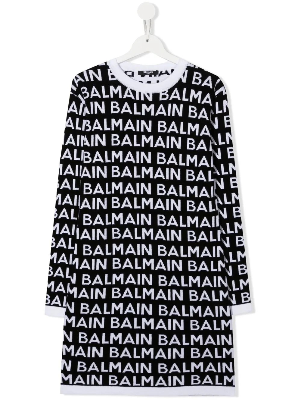 

Balmain Kids vestido con logo estampado - Negro