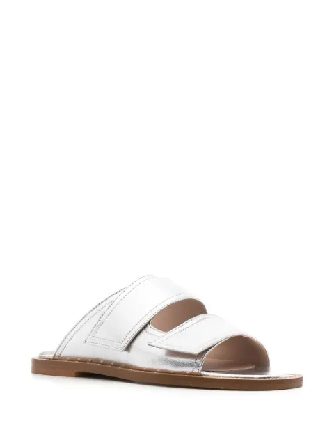 Scarosso Karen metallic slide sandals KARENSANDSILCALF - 1