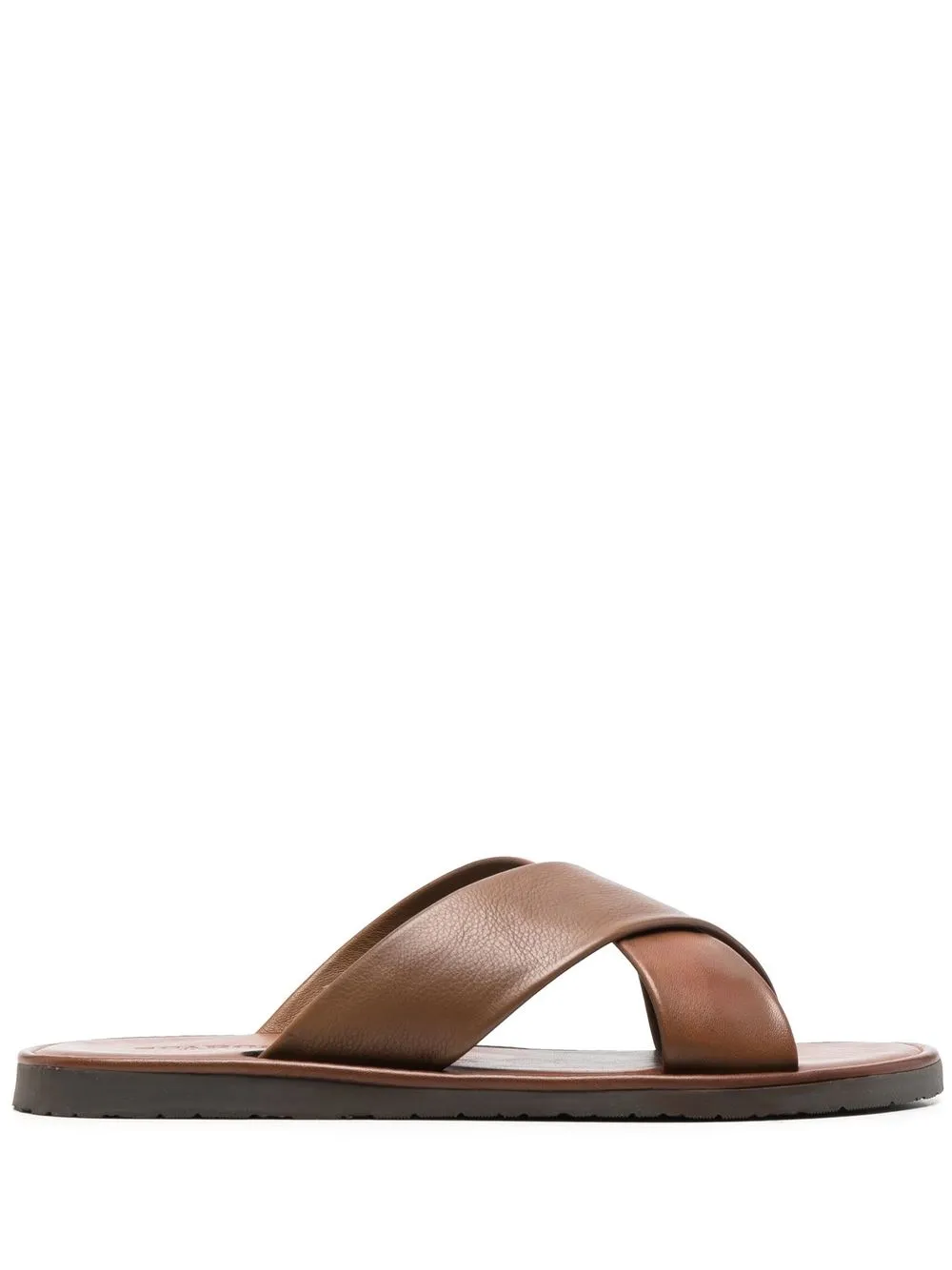 Scarosso Adriano cross-strap leather sandals - Brown