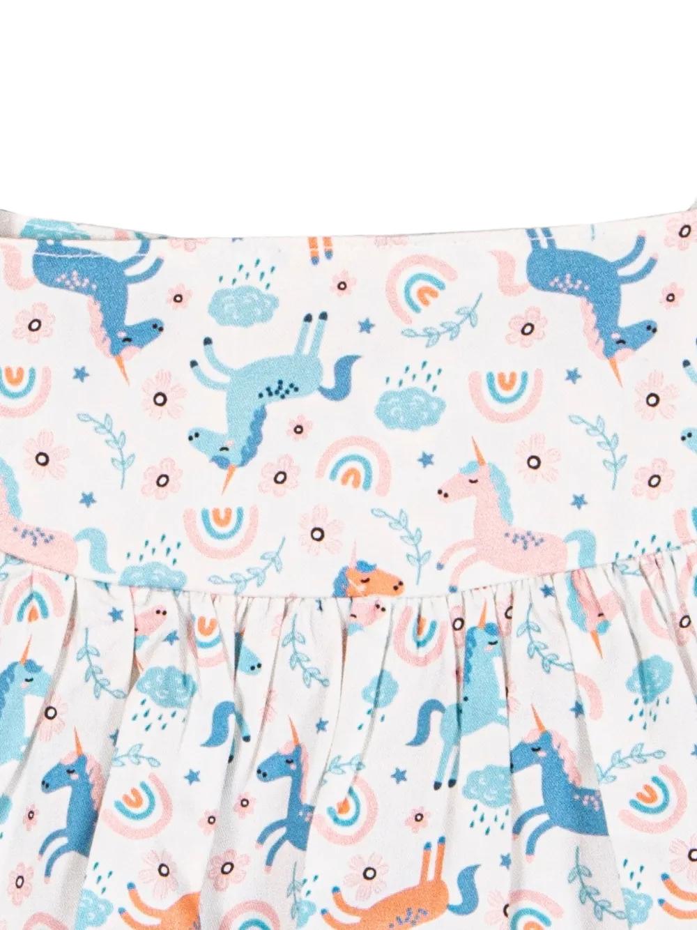 Siola Romper met strikbandje en eenhoornprint Wit