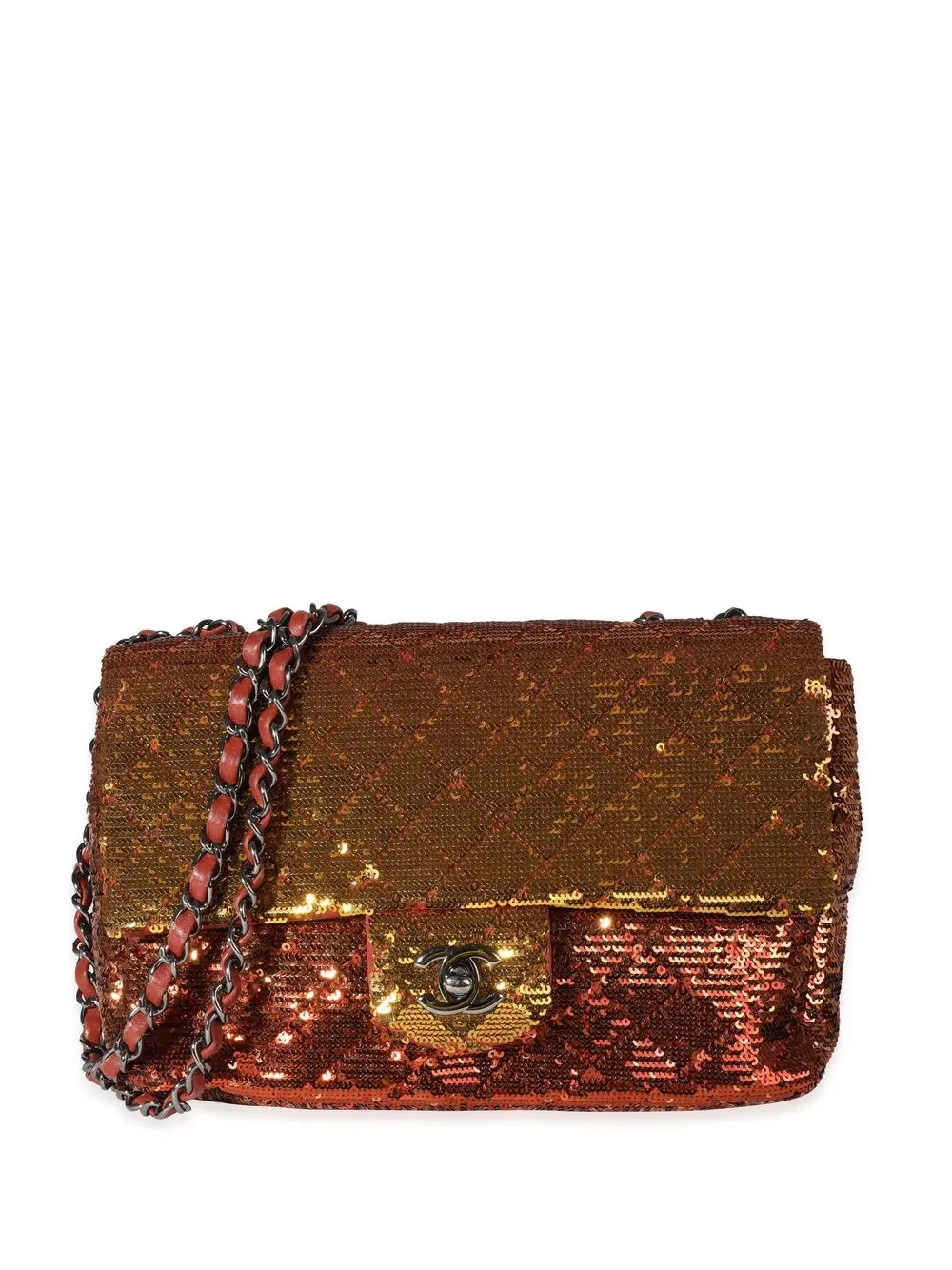 CHANEL Pre-Owned bolsa de hombro con solapa mediana - Naranja