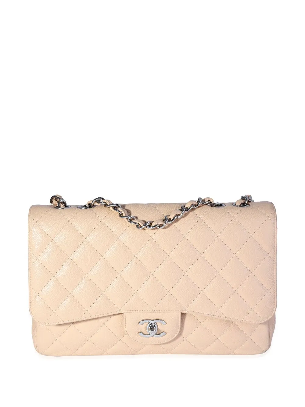 Pre-owned Chanel Classic Flap Jumbo Shoulder Bag In Neutrals