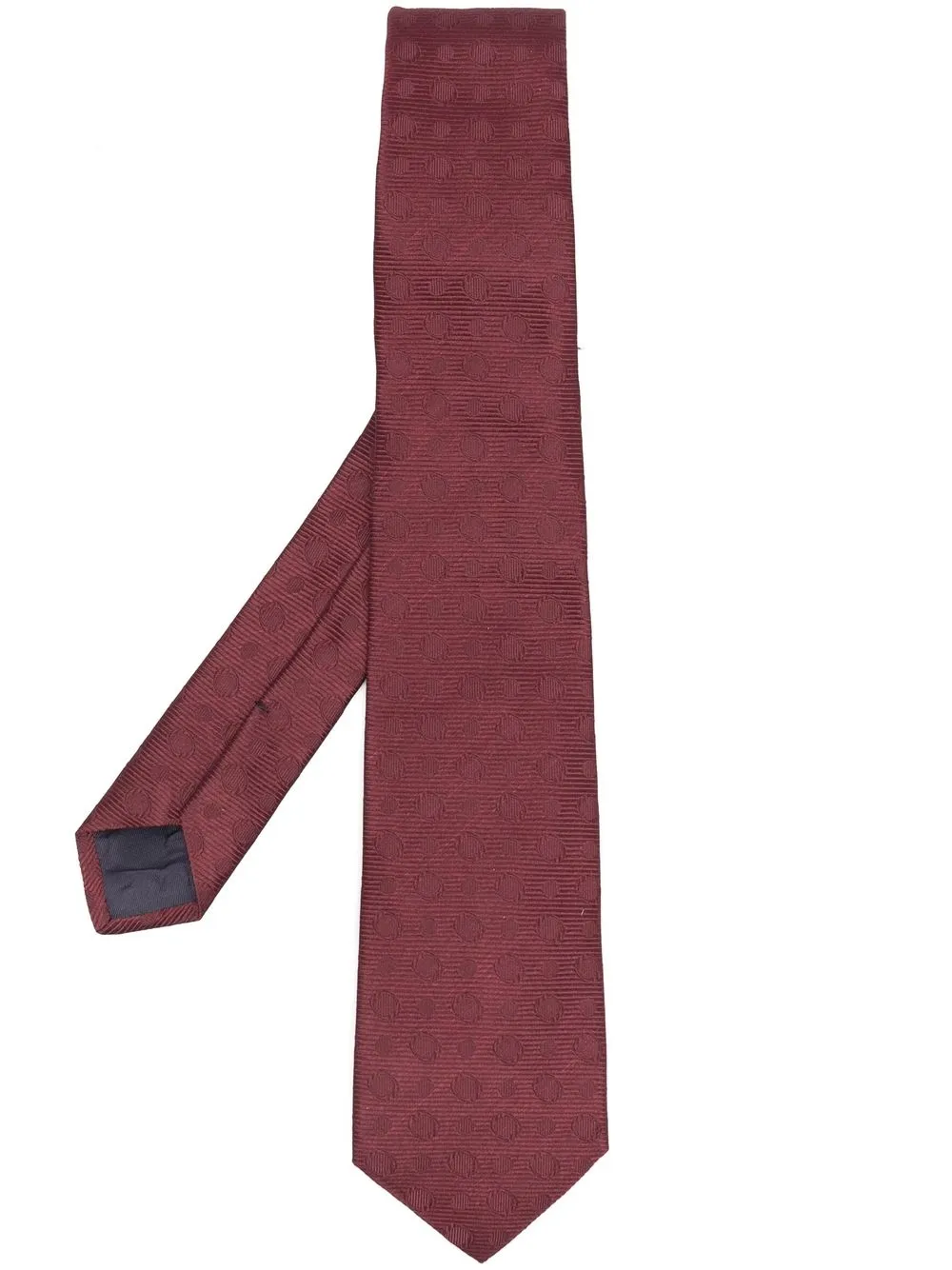 

Tagliatore spotted fine-ribbed silk tie - Red