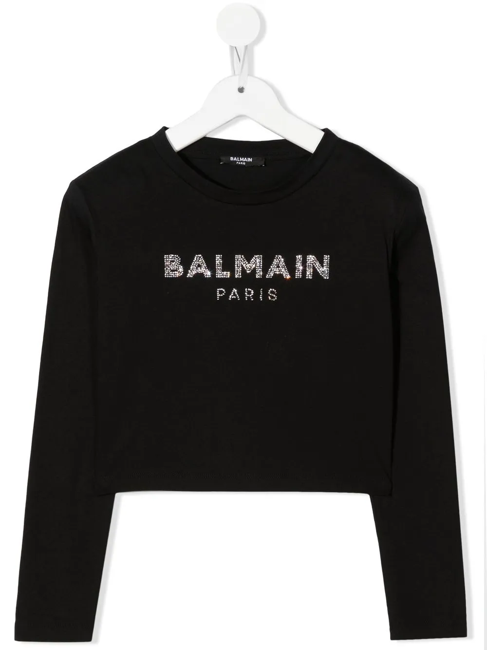 

Balmain Kids playera con logo de strass - Negro