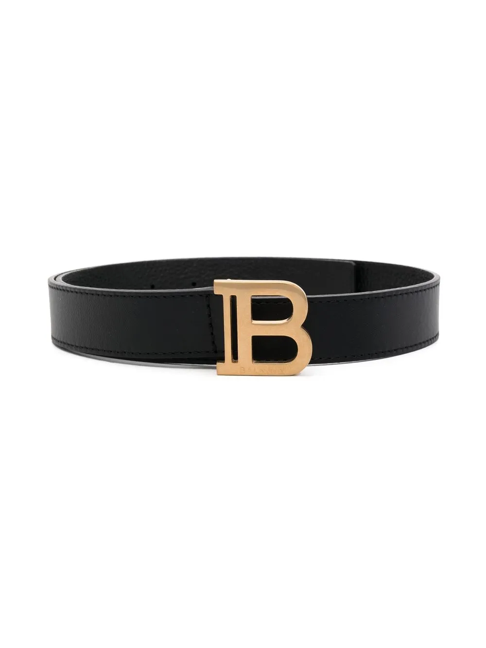

Balmain Kids logo-plaque leather belt - Black