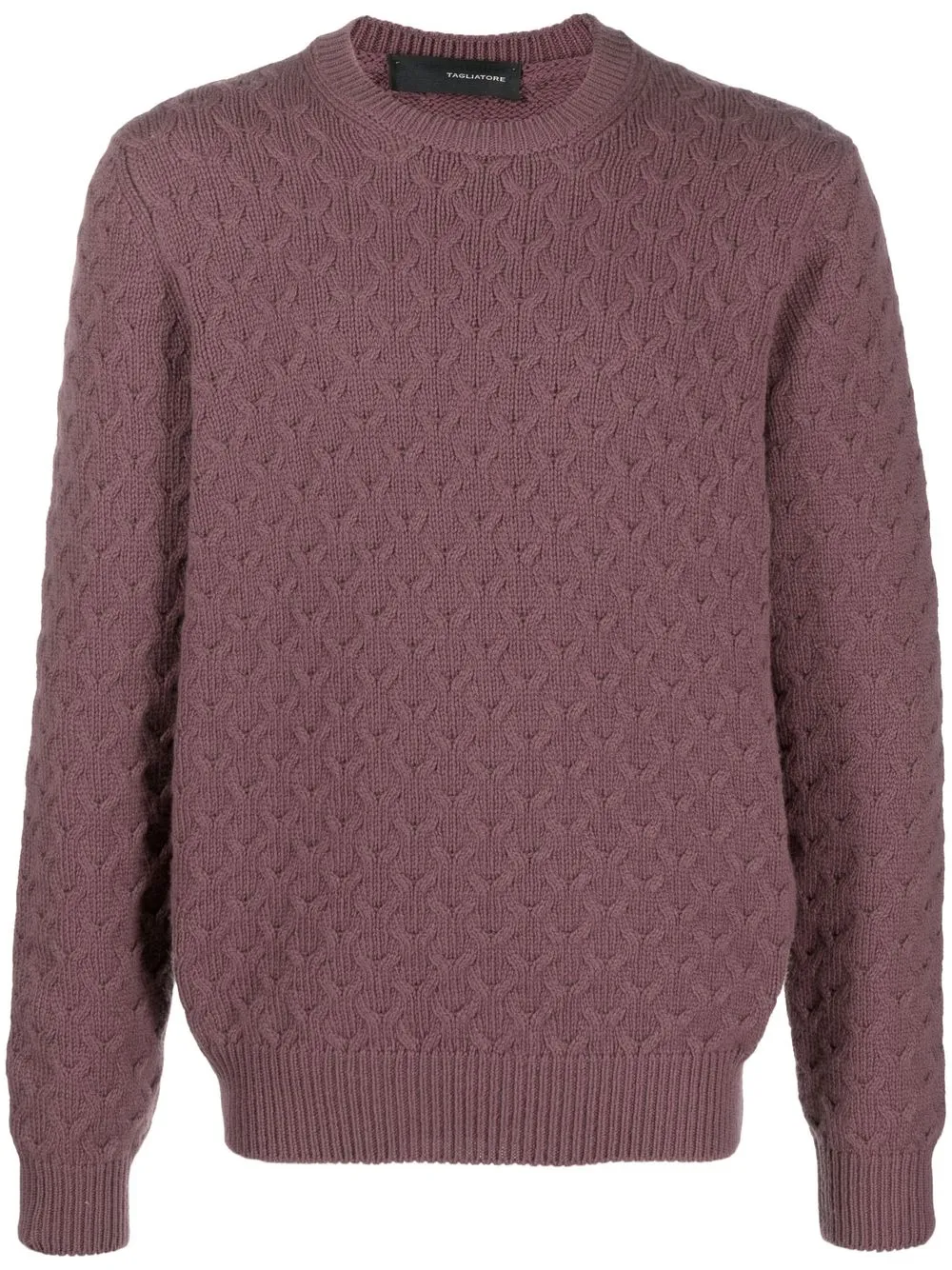 

Tagliatore cable-knit crew-neck jumper - Purple