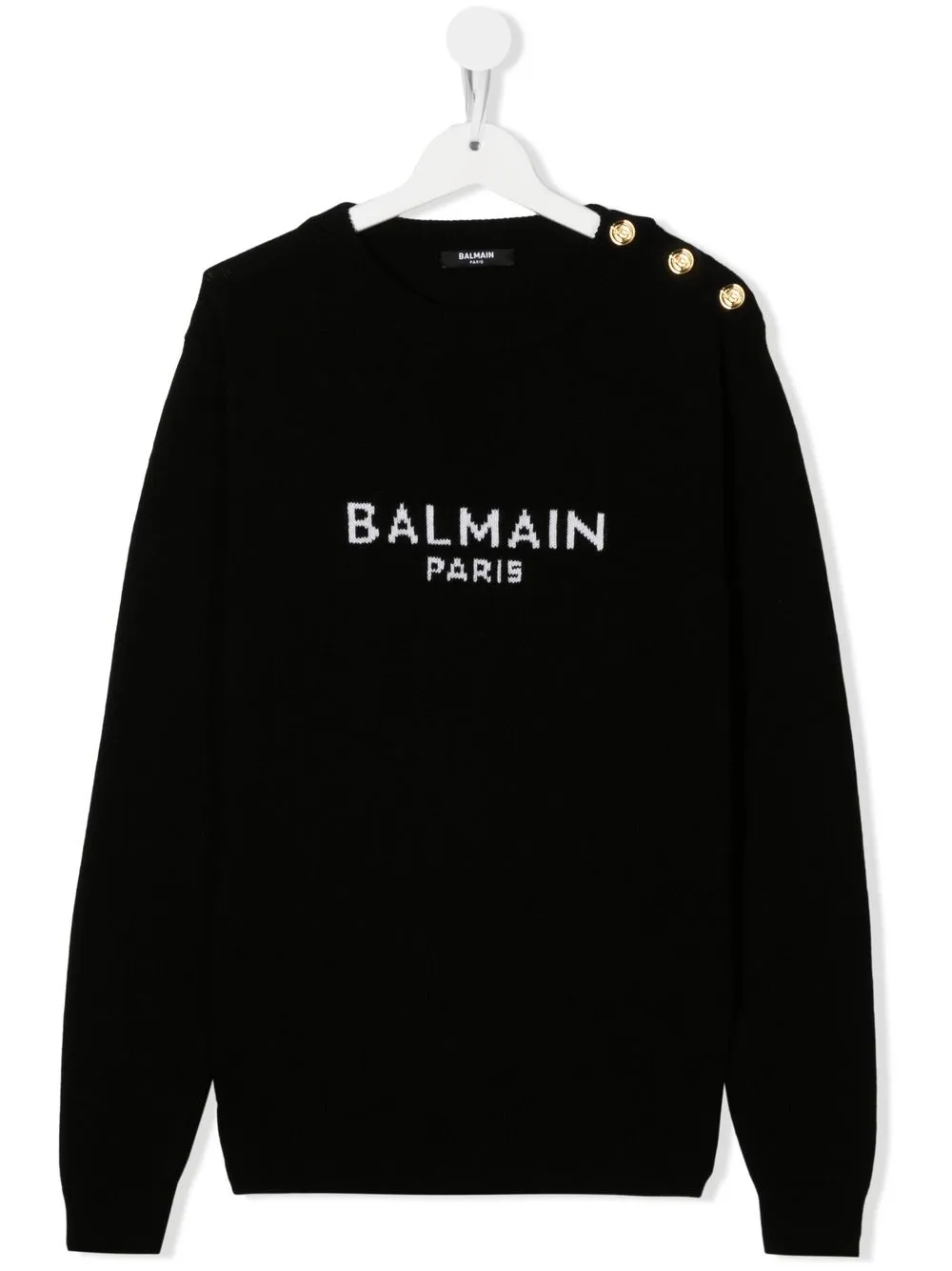 

Balmain Kids suéter con logo estampado - Negro