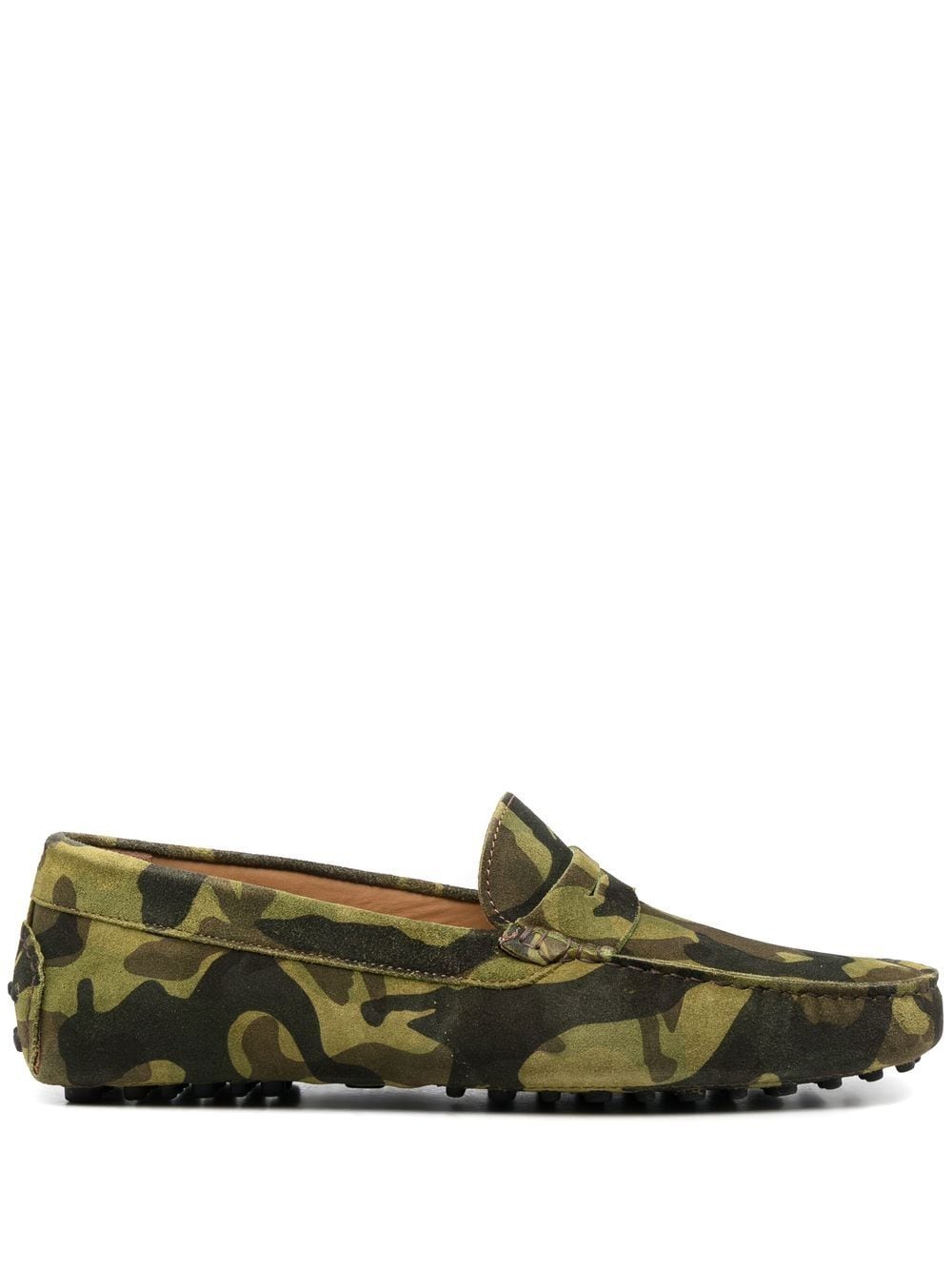 

Scarosso Michael camouflage driving suede loafers - Green