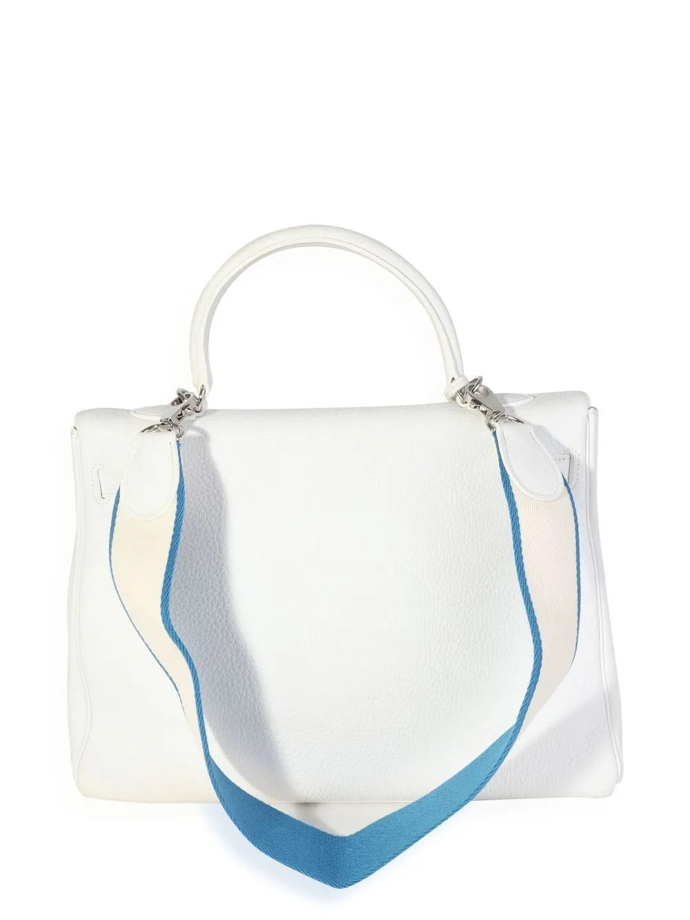 Pre-owned Hermes Kelly Retourné 35 Two-way Bag In White