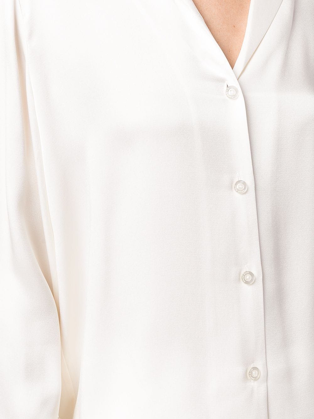 Shop Anine Bing Mylah Spread-collar Silk Shirt In White