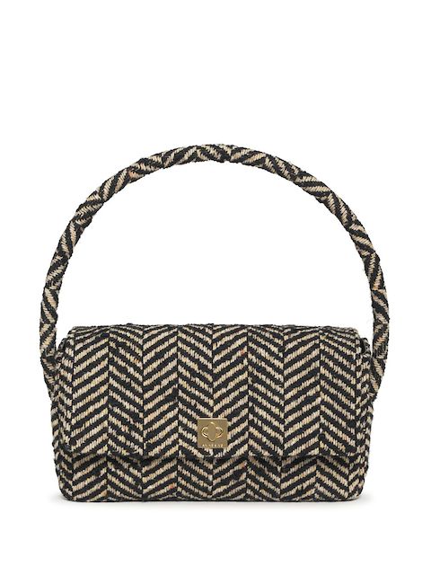 ANINE BING Nico striped shoulder bag