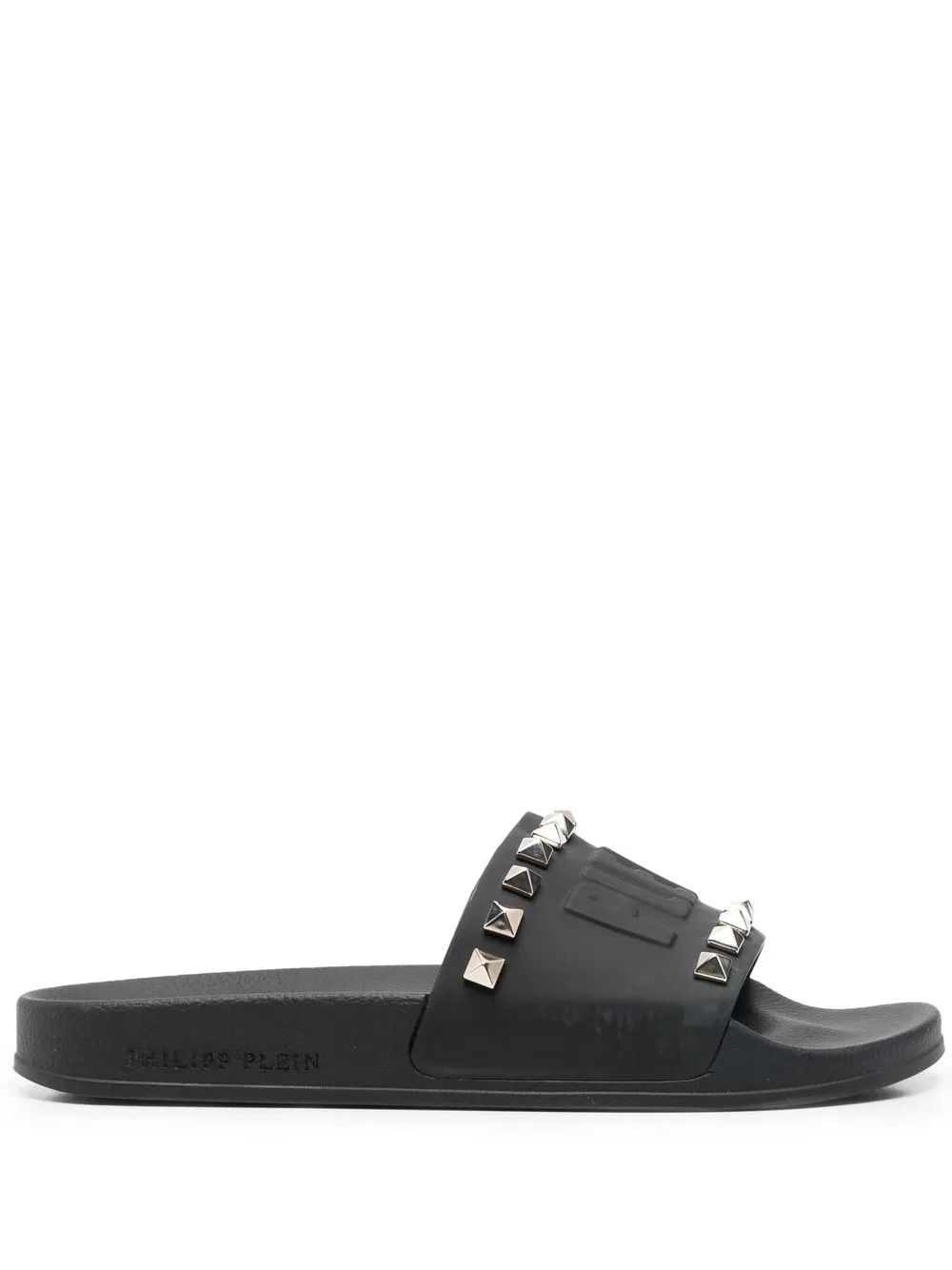 

Philipp Plein stud-detail embossed-logo slides - Black