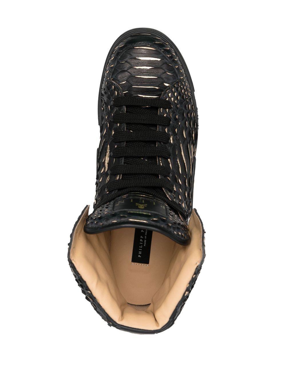 Philipp Plein snakeskin-effect high-top sneakers Women