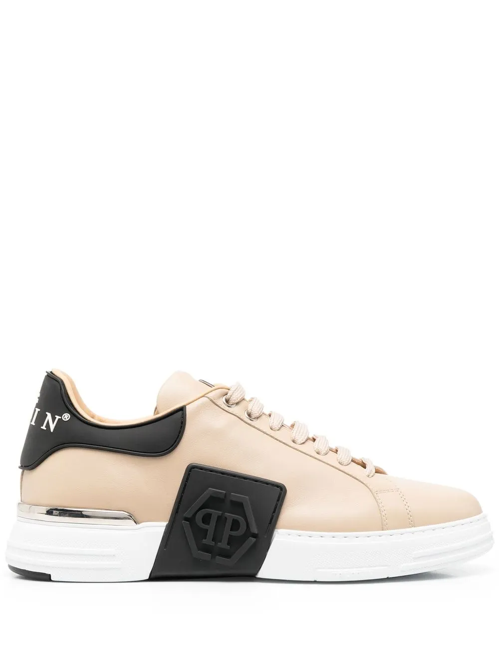 

Philipp Plein tenis Hexagon con agujetas - Neutro