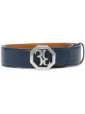 Billionaire logo-buckle leather belt - Blue