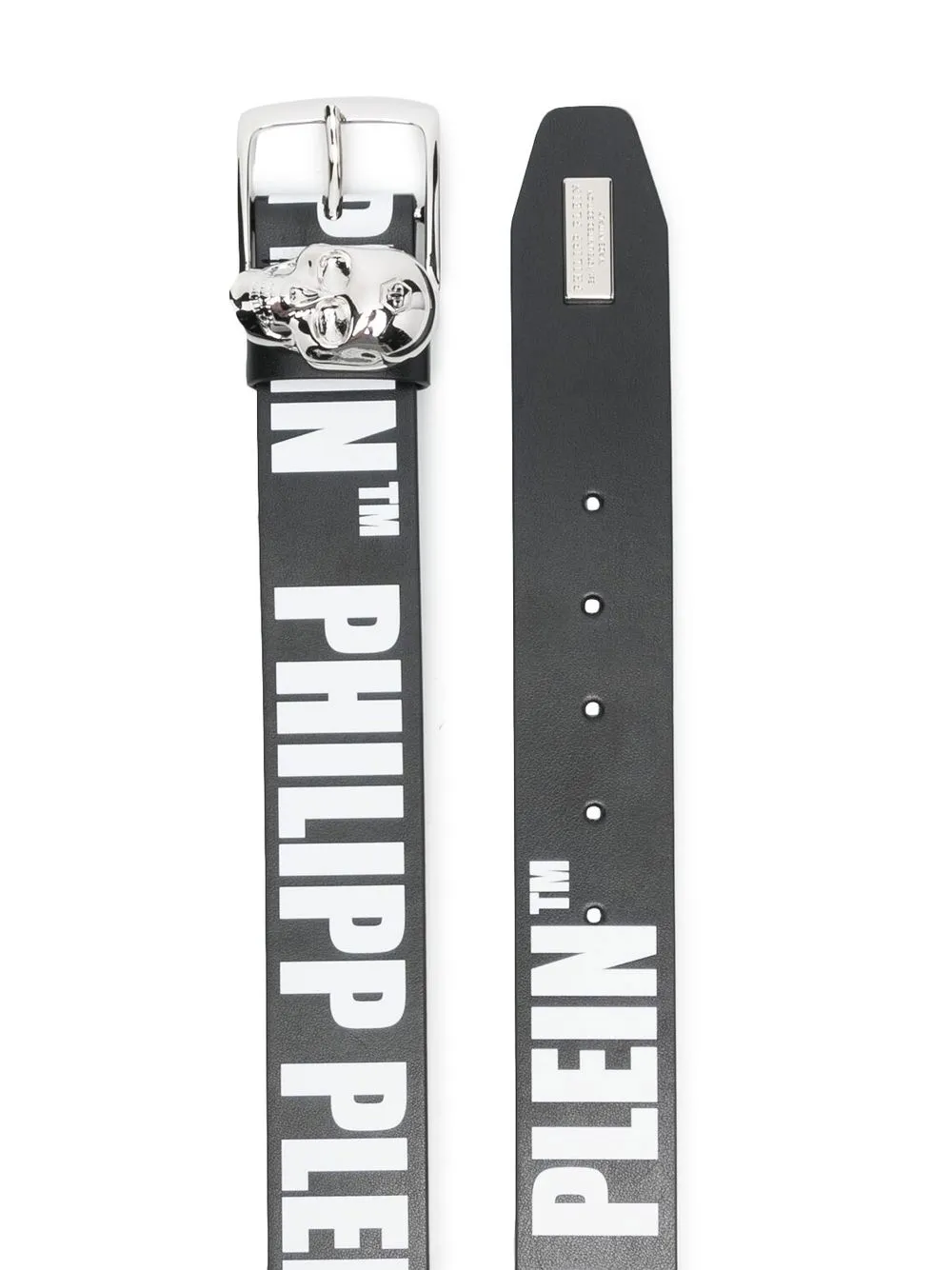 Philipp Plein Gespriem met doodskop - Zwart