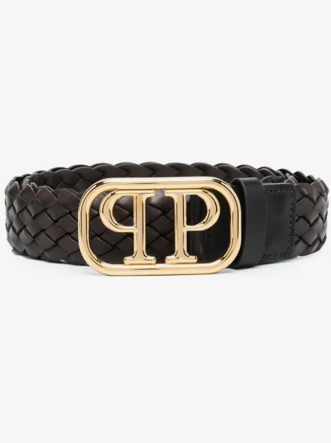 Philipp Plein braided logo buckle belt