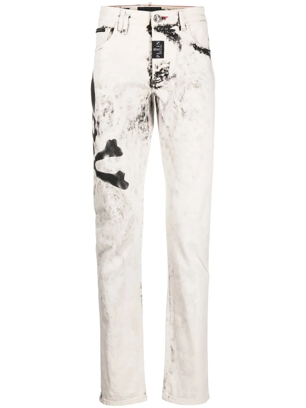 

Philipp Plein skull-print slim-cut jeans - Neutrals