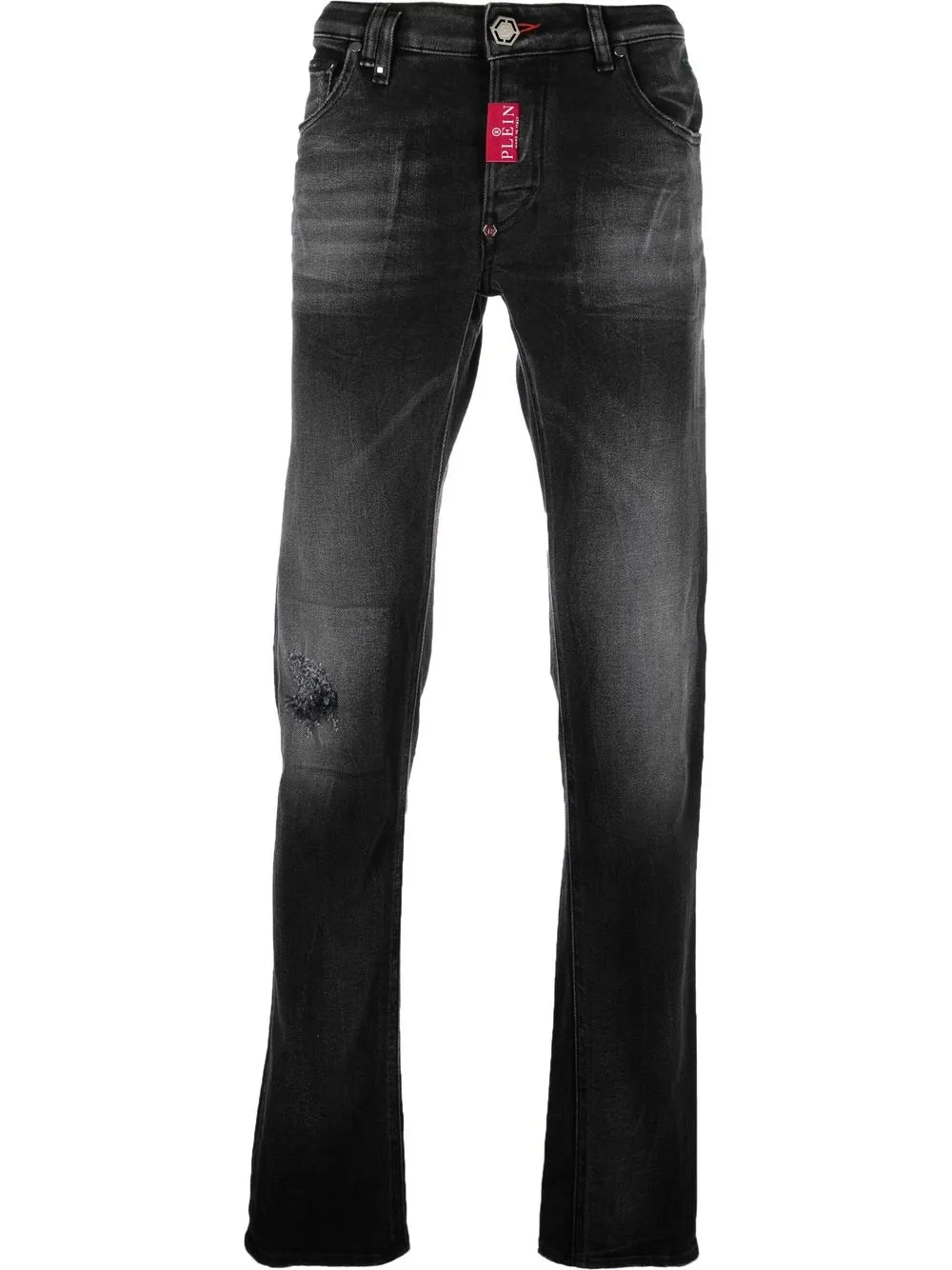 

Philipp Plein skinny jeans placa del logo - Gris