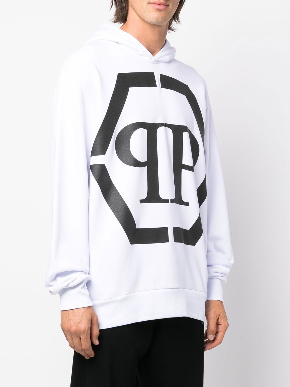 Philipp Plein logo-print long-sleeve hoodie Men