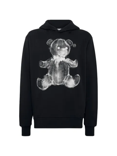 Philipp Plein teddy print cotton hoodie