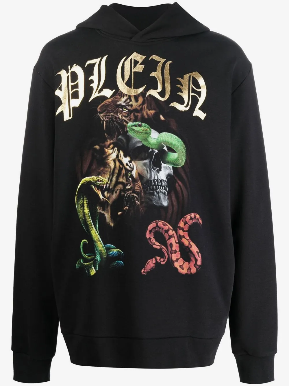 Philipp Plein graphic print cotton hoodie | Black | Image 1