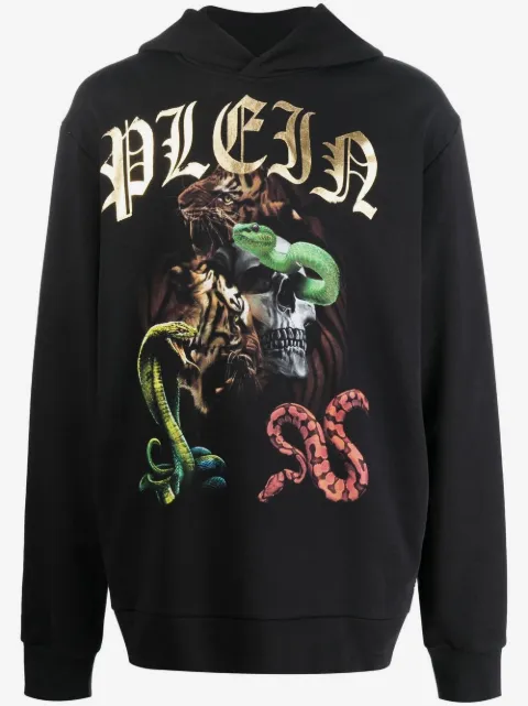 Philipp Plein graphic print cotton hoodie