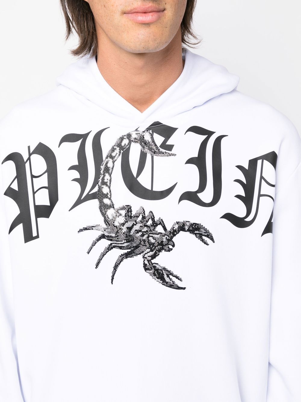 Philipp Plein logo-print long-sleeve hoodie Men