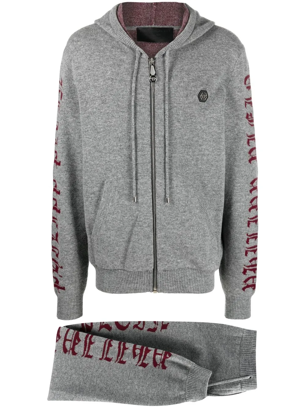 

Philipp Plein logo-print zip-up tracksuit - Grey