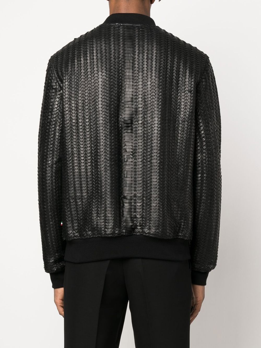 Philipp Plein woven leather bomber jacket Men