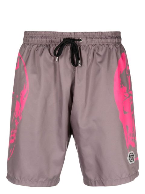 Philipp Plein graphic-print beach shorts Men