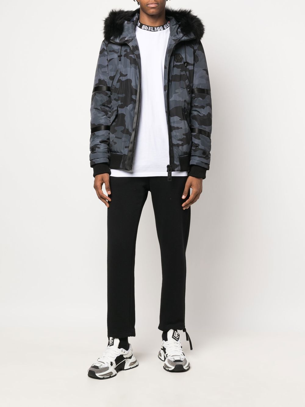 Philipp Plein Jack met camouflageprint - Zwart