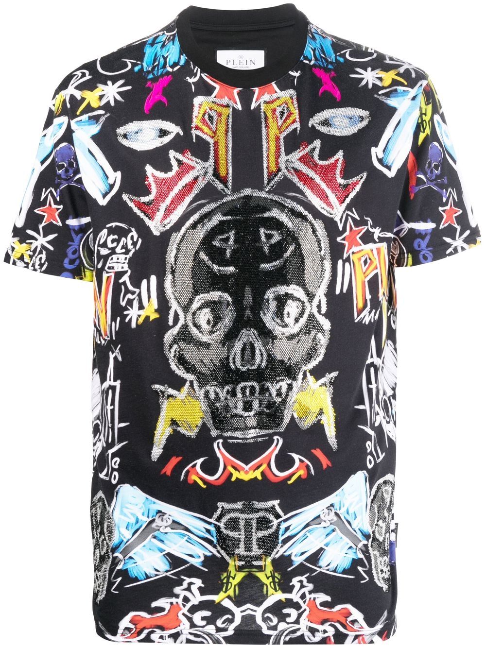 

Philipp Plein playera con estampado gráfico - Negro