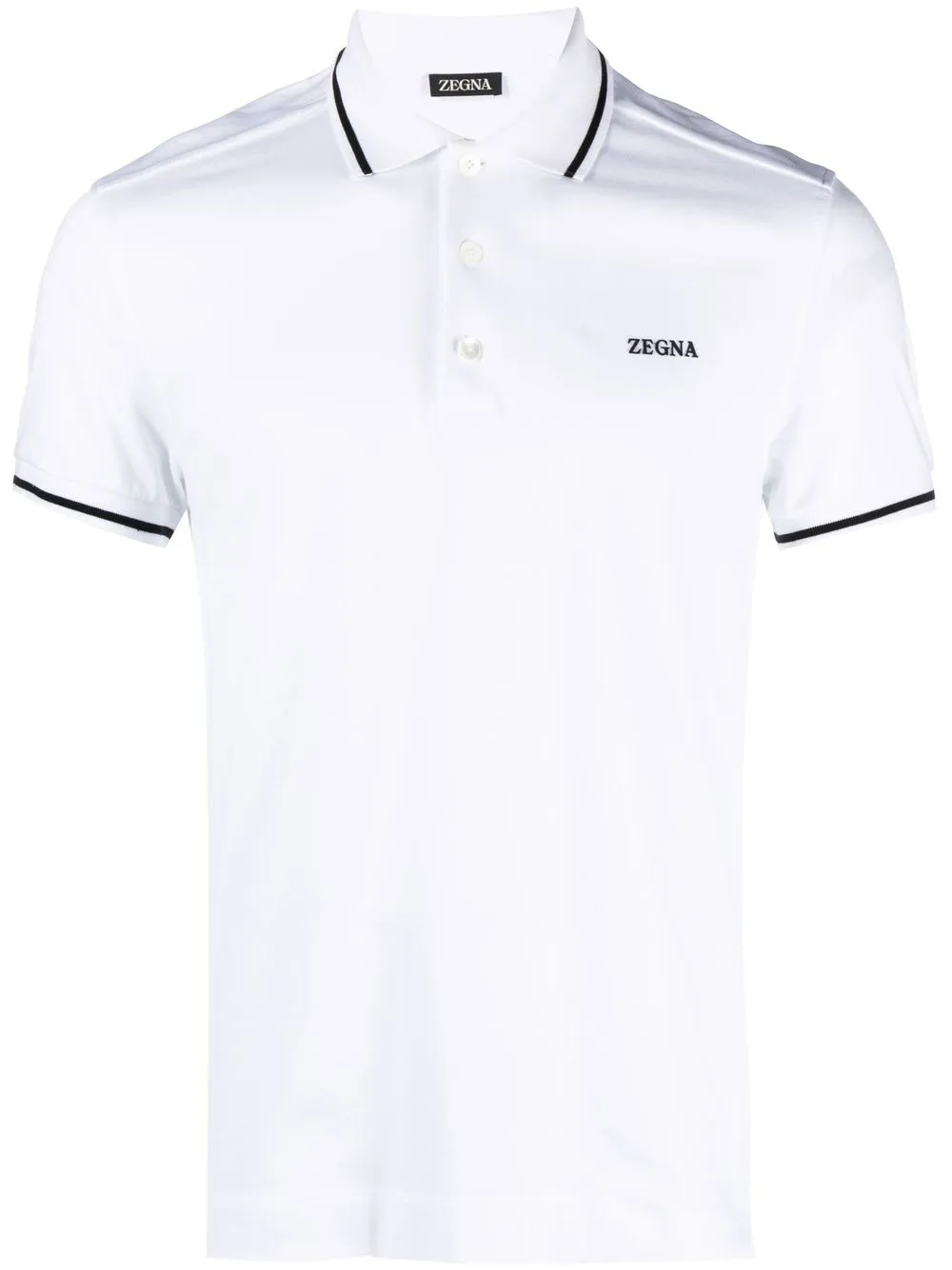 

Zegna playera tipo polo con logo bordado - Blanco