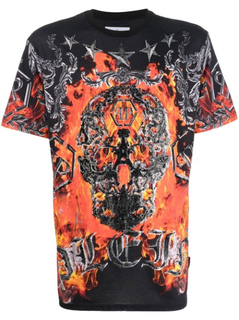 Philipp Plein flame-print short-sleeve T-shirt Men