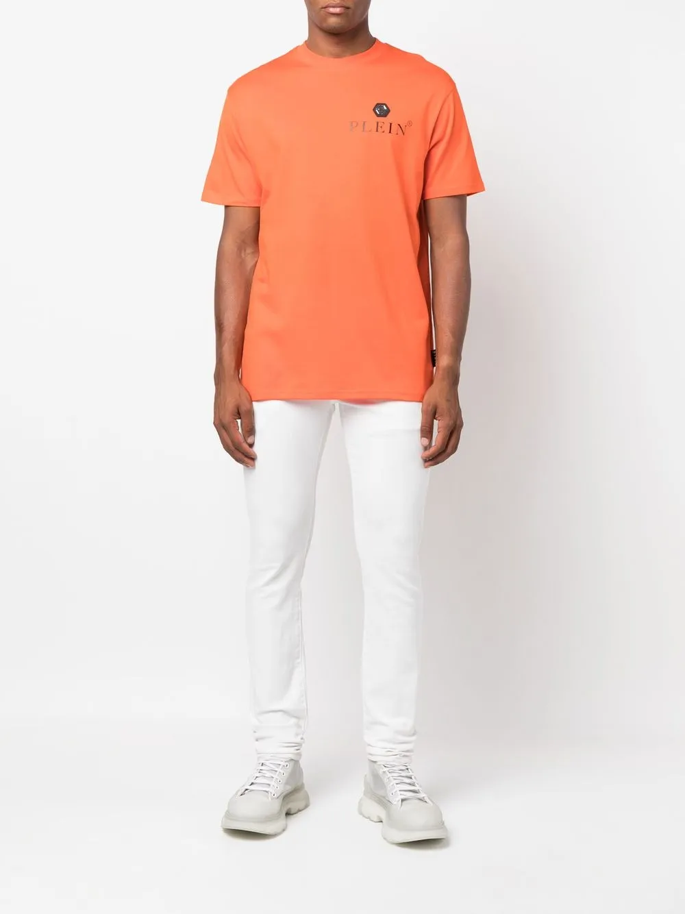 Philipp Plein T-shirt met logoprint - Oranje