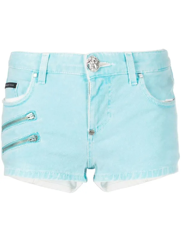 Philipp Plein Denim Hot Pants Biker 