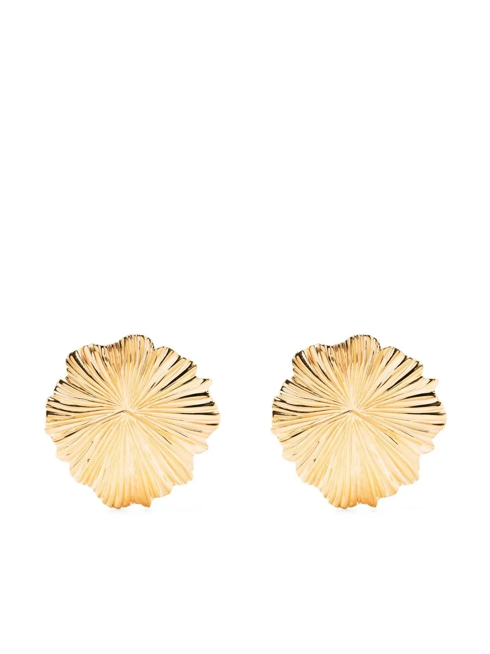 

Aurelie Bidermann aretes Natosi con forma de hoja - Dorado