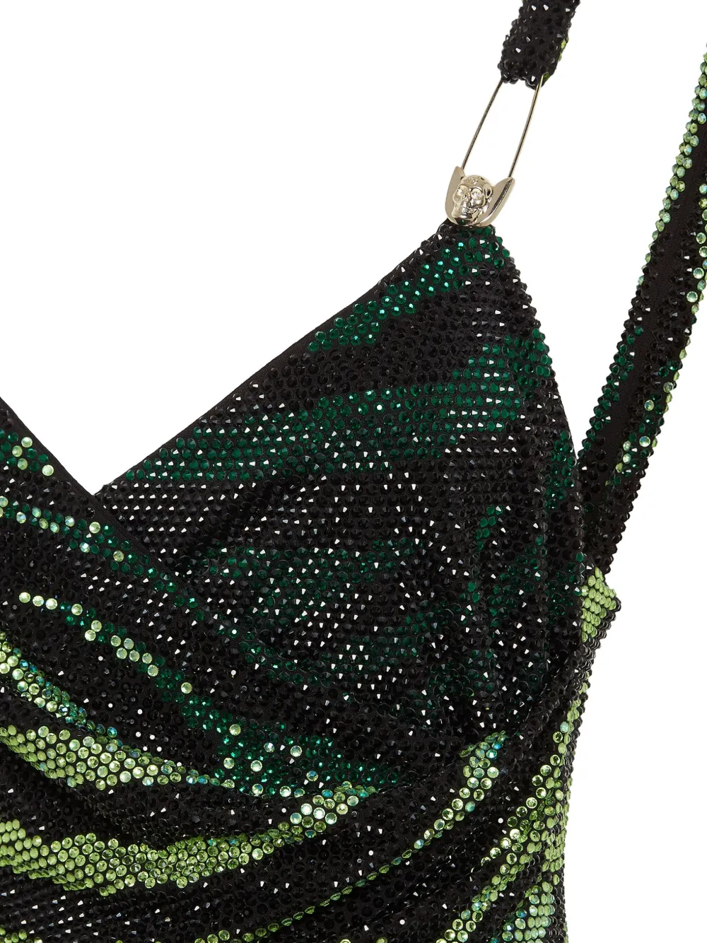 Philipp Plein 'mini Dress Crystal' In Green